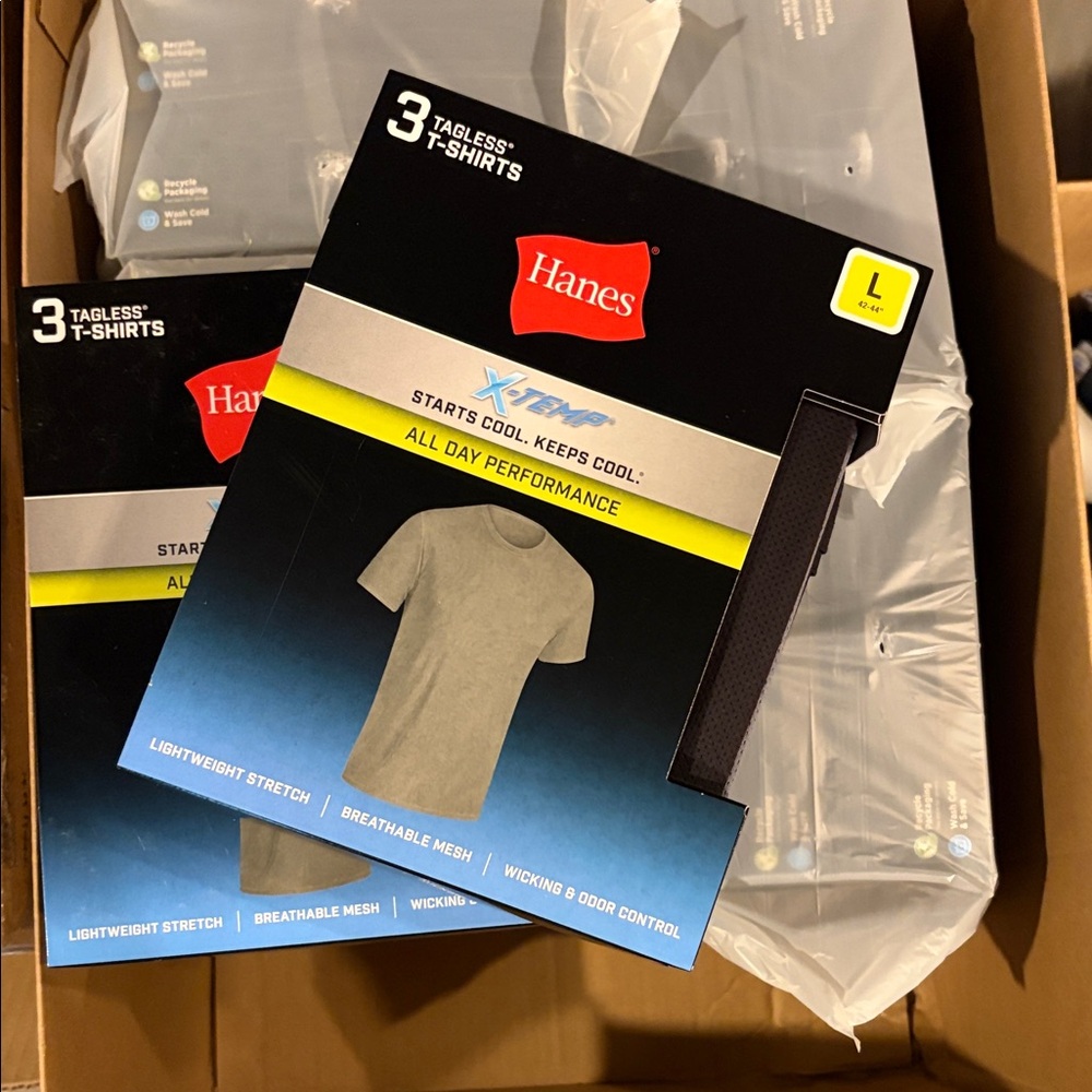 12 X 3 packs t-shirts from Hanes